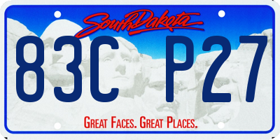 SD license plate 83CP27