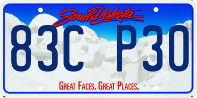 SD license plate 83CP30