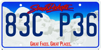 SD license plate 83CP36