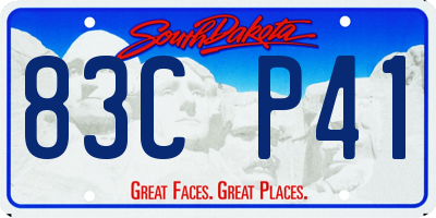 SD license plate 83CP41