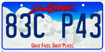 SD license plate 83CP43