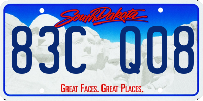 SD license plate 83CQ08