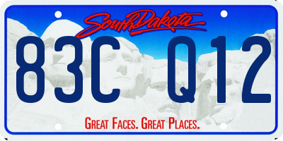 SD license plate 83CQ12