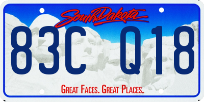 SD license plate 83CQ18