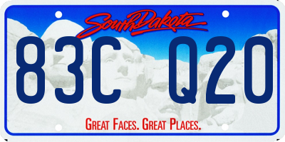 SD license plate 83CQ20