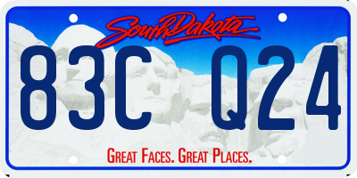 SD license plate 83CQ24