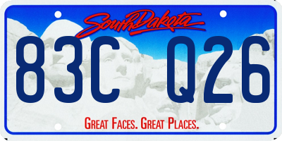 SD license plate 83CQ26