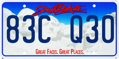 SD license plate 83CQ30