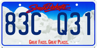 SD license plate 83CQ31