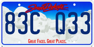 SD license plate 83CQ33