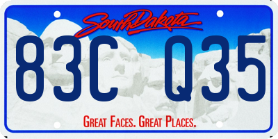 SD license plate 83CQ35