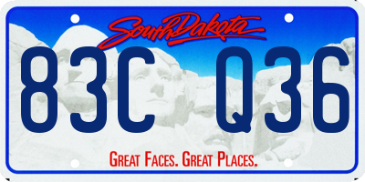 SD license plate 83CQ36