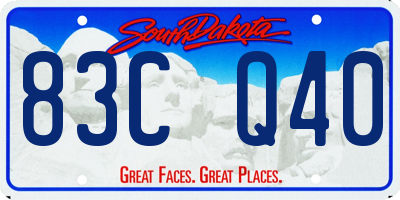 SD license plate 83CQ40