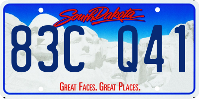 SD license plate 83CQ41