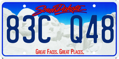 SD license plate 83CQ48