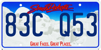 SD license plate 83CQ53