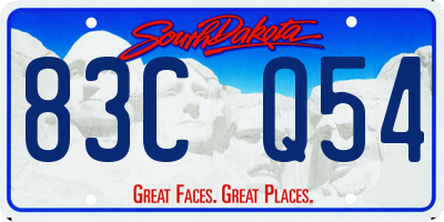 SD license plate 83CQ54