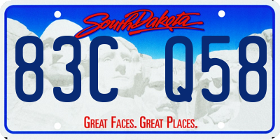 SD license plate 83CQ58