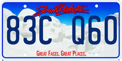 SD license plate 83CQ60