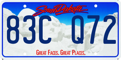 SD license plate 83CQ72