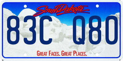 SD license plate 83CQ80
