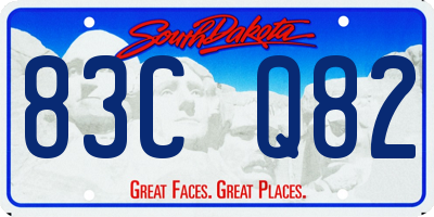 SD license plate 83CQ82