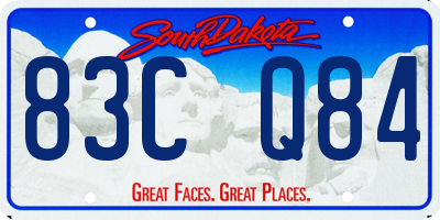 SD license plate 83CQ84