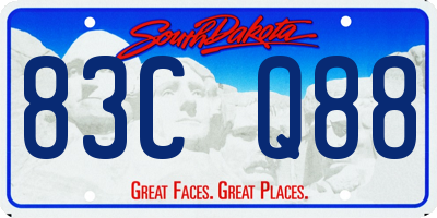 SD license plate 83CQ88