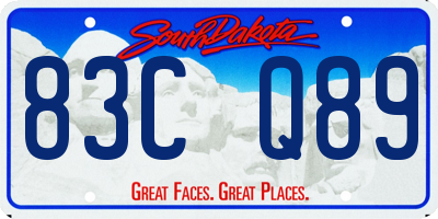 SD license plate 83CQ89