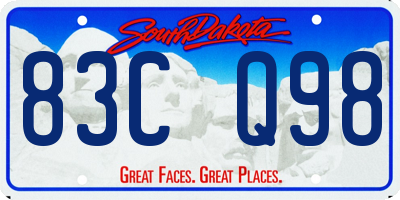 SD license plate 83CQ98