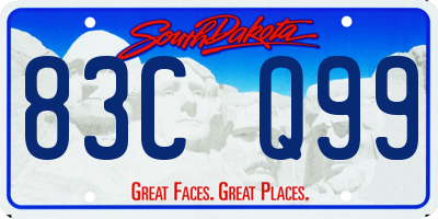 SD license plate 83CQ99