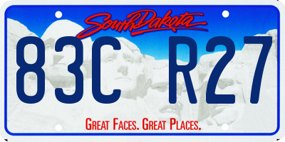 SD license plate 83CR27