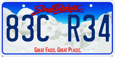 SD license plate 83CR34