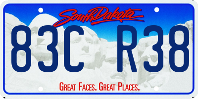 SD license plate 83CR38