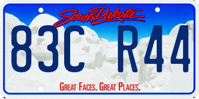 SD license plate 83CR44