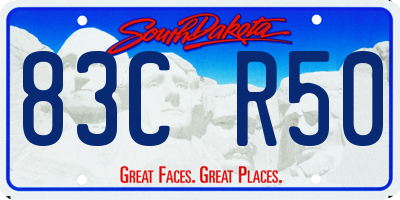 SD license plate 83CR50