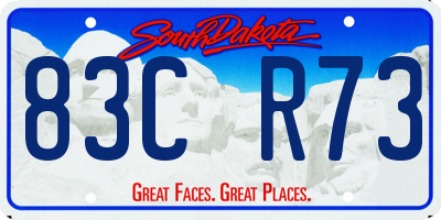 SD license plate 83CR73