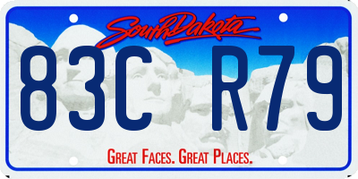 SD license plate 83CR79
