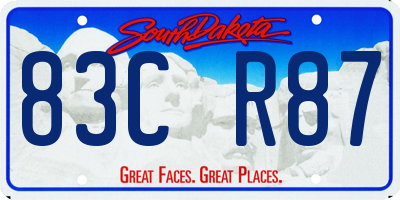 SD license plate 83CR87