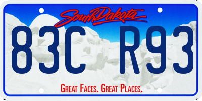 SD license plate 83CR93