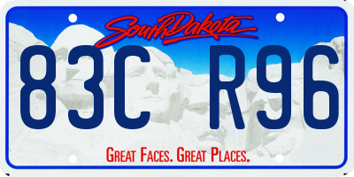 SD license plate 83CR96