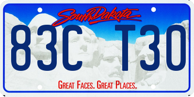 SD license plate 83CT30