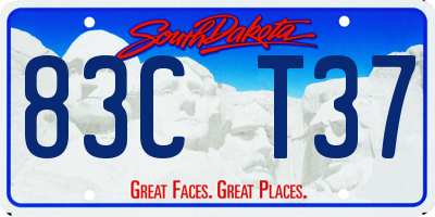 SD license plate 83CT37