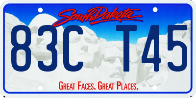 SD license plate 83CT45