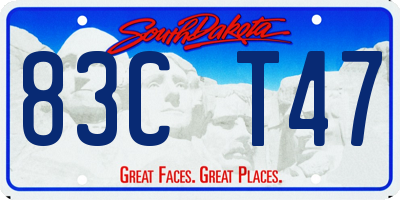 SD license plate 83CT47