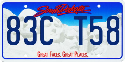 SD license plate 83CT58