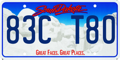 SD license plate 83CT80