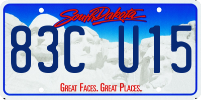 SD license plate 83CU15