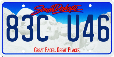 SD license plate 83CU46