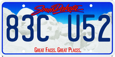 SD license plate 83CU52